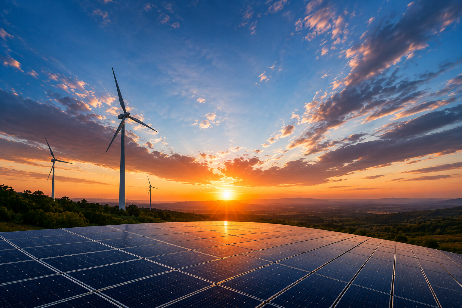 Renewable Energy Sunset Farm